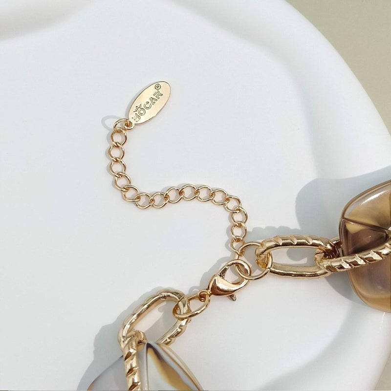 Bocar Statement Chunky Acrylic Cuban Choker Necklace Fashion Bib Collar Chain Necklace for Women(NK-10666) - Image 5